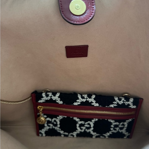 Authentic Rare Gucci Raja Leather and Tweed Tote w/ Crystal Tiger - Brand New - Picture 8 of 12